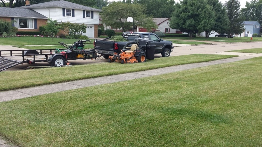 Picture of Mark's Lawn Maintenance Truck, Trailer, Mower and other equipment.